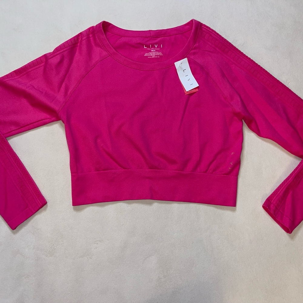 Livi Active Hot Pink Cropped‎ Long Sleeve Top